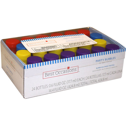 Image of 24 Pack Bubble Party Favors, Plastic, 0.6oz