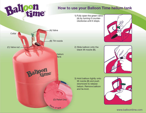 Image of 9.5" Helium Balloon Tank Kit with 30 Balloons