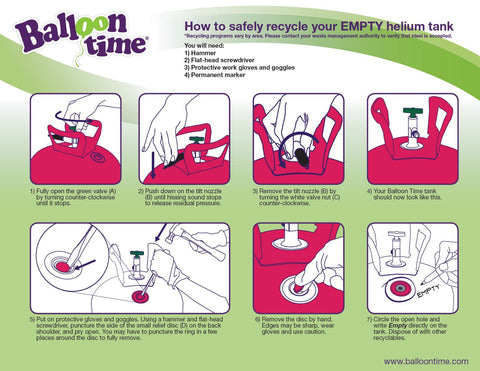 Image of 9.5" Helium Balloon Tank Kit with 30 Balloons